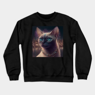 Shimmering Burmese Cat Goddess Crewneck Sweatshirt